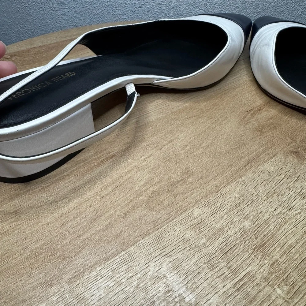 Veronica Beard Cecile Leather Cap-toe Slingback - Picture 6 of 11